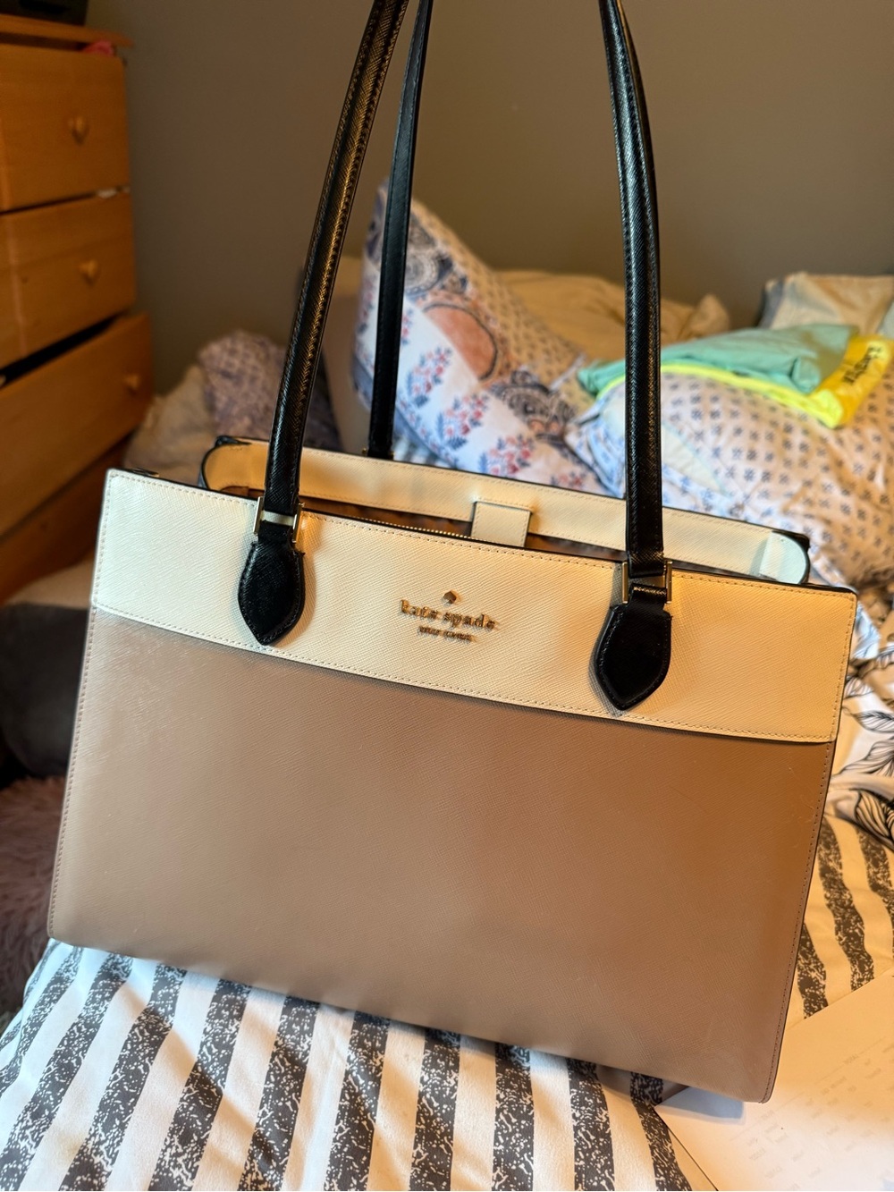 Kate Spade Color-block Saffiano Leather Bag